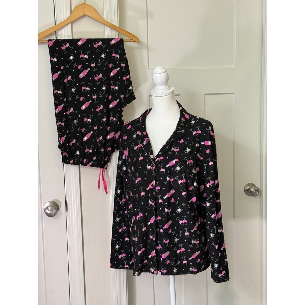 NOT A MORNING PERSON HANGOVER CLUB WINE PAJAMA SET WOMENS XL